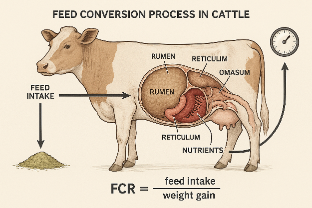 عملية التحويل الغذائي في العجول