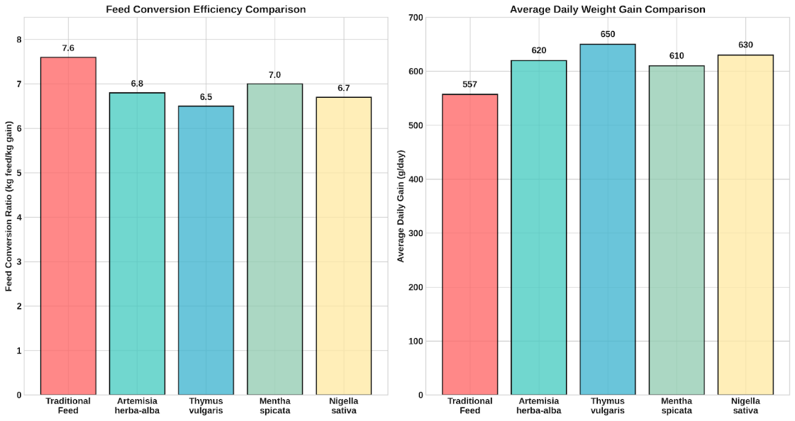 مقارنة كفاءة التحويل الغذائي